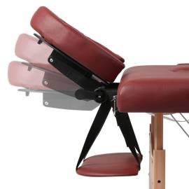 Masă de masaj pliabilă 2 părți cadru din lemn roșu, 8 image