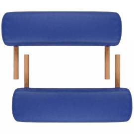 Masă de masaj pliabilă 3 părți cadru din lemn albastru, 6 image