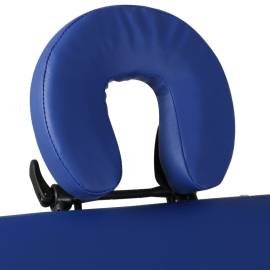 Masă de masaj pliabilă 4 părți cadru din aluminiu albastru, 9 image
