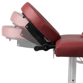 Masă de masaj pliabilă 4 părți cadru din aluminiu roșu, 7 image