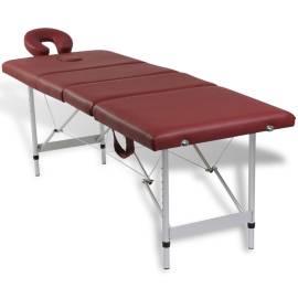 Masă de masaj pliabilă 4 părți cadru din aluminiu roșu, 2 image