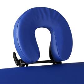 Masă de masaj pliabilă cadru din aluminiu 3 părți albastru, 7 image