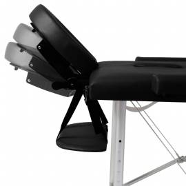 Masă masaj pliabilă, 2 zone, negru, cadru aluminiu, 6 image