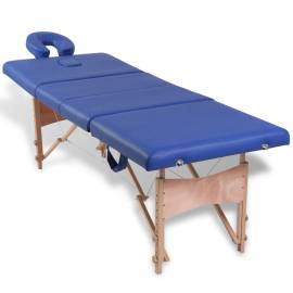 Masă pliabilă pentru masaj cu 4 secțiuni și cadru din lemn, 2 image