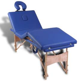 Masă pliabilă pentru masaj cu 4 secțiuni și cadru din lemn, 7 image