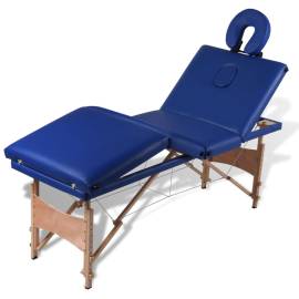 Masă pliabilă pentru masaj cu 4 secțiuni și cadru din lemn, 9 image