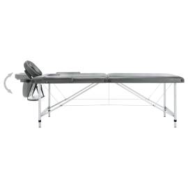 Masă de masaj cu 2 zone, cadru aluminiu, antracit, 186 x 68 cm, 4 image