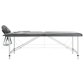 Masă de masaj cu 2 zone, cadru aluminiu, antracit, 186 x 68 cm, 2 image