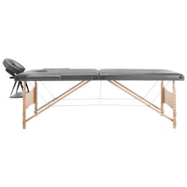 Masă de masaj cu 2 zone, cadru din lemn, antracit, 186 x 68 cm, 9 image