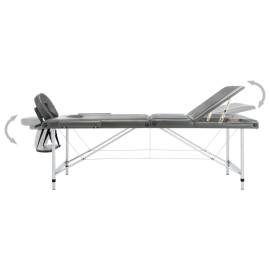 Masă de masaj cu 3 zone, cadru aluminiu, antracit, 186 x 68 cm, 5 image