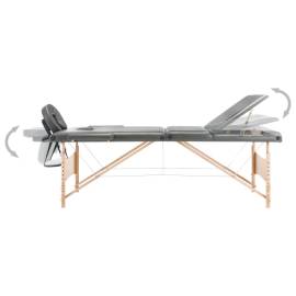 Masă de masaj cu 3 zone, cadru din lemn, antracit, 186 x 68 cm, 3 image