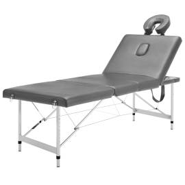 Masă de masaj cu 4 zone, cadru aluminiu, antracit, 186 x 68 cm, 4 image