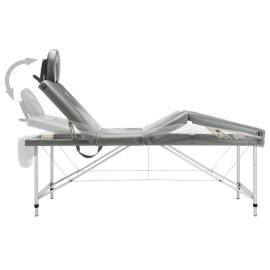 Masă de masaj cu 4 zone, cadru aluminiu, antracit, 186 x 68 cm, 5 image