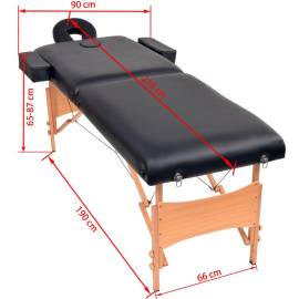 Masă de masaj pliabilă cu 2 zone, 10 cm grosime, negru, 11 image