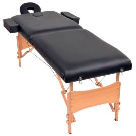Masă de masaj pliabilă cu 2 zone, 10 cm grosime, negru, 2 image