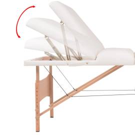 Masă de masaj pliabilă cu 3 zone, 10 cm grosime, alb, 11 image