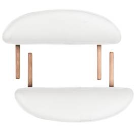 Masă masaj pliabilă, 4 cm grosime, cu 2 perne, alb, oval, 6 image