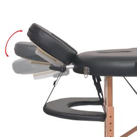Masă masaj pliabilă, 4 cm grosime, cu 2 perne, negru, oval, 10 image