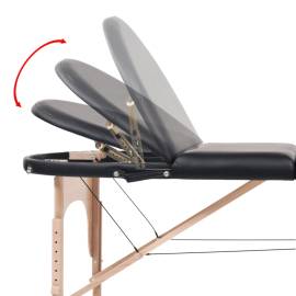 Masă masaj pliabilă, 4 cm grosime, cu 2 perne, negru, oval, 9 image