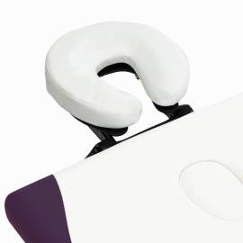 Masă pliabilă de masaj, 2 zone, alb și violet, aluminiu, 5 image