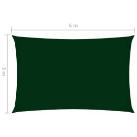 Parasolar, verde închis, 3x6 m, țesătură oxford, dreptunghiular, 6 image