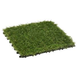 Plăci de iarbă artificială, 11 buc, verde, 30x30 cm, 4 image