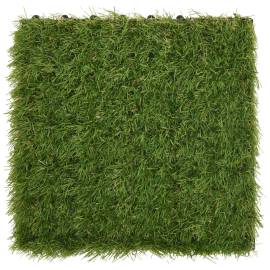Plăci de iarbă artificială, 11 buc, verde, 30x30 cm, 6 image
