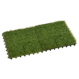 Plăci de iarbă artificială, 11 buc, verde, 30x30 cm, 3 image