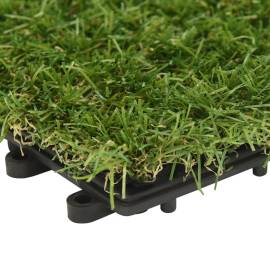 Plăci de iarbă artificială, 11 buc, verde, 30x30 cm, 8 image