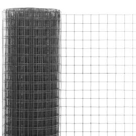 Plasă de sârmă găini, gri, 10 x 0,5 m, oțel cu înveliș pvc, 3 image