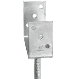 Ancore de gard, 6 buc., argintiu, 10x6x30 cm, oțel galvanizat, 5 image