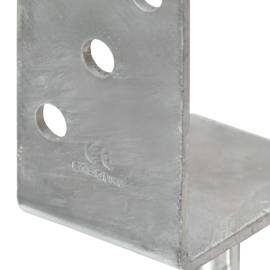 Ancore de gard, 6 buc., argintiu, 8x6x30 cm, oțel galvanizat, 6 image