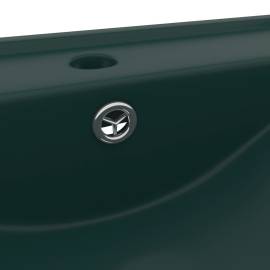 Chiuvetă baie lux, orificiu robinet verde mat 60x46 cm ceramică, 5 image