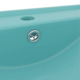 Chiuvetă baie lux, orificiu robinet verde mat 60x46 cm ceramică, 5 image
