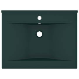 Chiuvetă baie lux, orificiu robinet verde mat 60x46 cm ceramică, 3 image