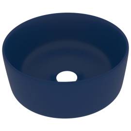 Chiuvetă baie lux albastru închis mat 40x15 cm ceramică rotund, 2 image
