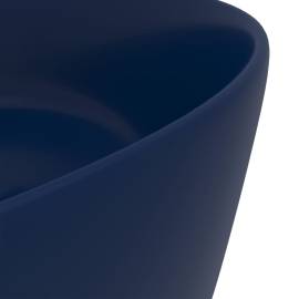 Chiuvetă baie lux albastru închis mat 40x15 cm ceramică rotund, 5 image