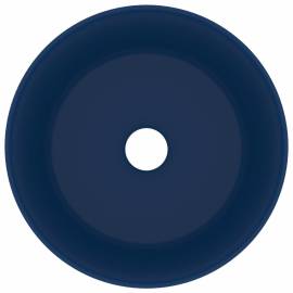 Chiuvetă baie lux albastru închis mat 40x15 cm ceramică rotund, 3 image