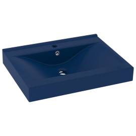 Chiuvetă baie lux orificiu robinet albastru 60x46 cm ceramică, 2 image