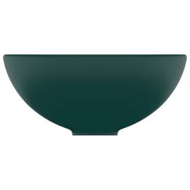 Chiuvetă baie lux verde închis mat 32,5x14 cm ceramică rotund, 4 image