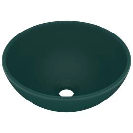 Chiuvetă baie lux verde închis mat 32,5x14 cm ceramică rotund, 2 image