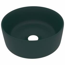 Chiuvetă baie lux verde închis mat 40x15 cm ceramică rotund, 2 image