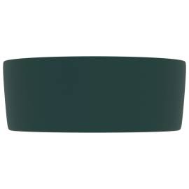 Chiuvetă baie lux verde închis mat 40x15 cm ceramică rotund, 4 image