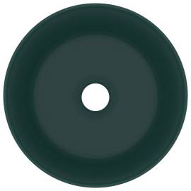 Chiuvetă baie lux verde închis mat 40x15 cm ceramică rotund, 3 image