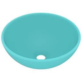 Chiuvetă baie lux verde deschis mat 32,5x14 cm ceramică rotund, 2 image