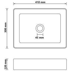 Chiuvetă de baie lux, albasru închis mat, 41x30x12 cm, ceramică, 6 image