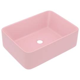 Chiuvetă de baie lux, roz mat, 41 x 30 x 12 cm, ceramică, 2 image
