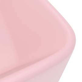 Chiuvetă de baie lux, roz mat, 41 x 30 x 12 cm, ceramică, 5 image