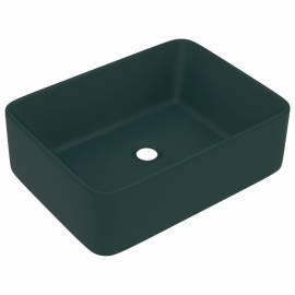 Chiuvetă de baie lux, verde închis mat, 41x30x12 cm, ceramică, 2 image