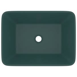 Chiuvetă de baie lux, verde închis mat, 41x30x12 cm, ceramică, 3 image